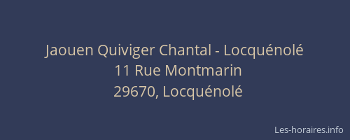 Jaouen Quiviger Chantal - Locquénolé