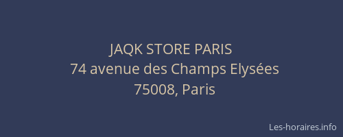 JAQK STORE PARIS