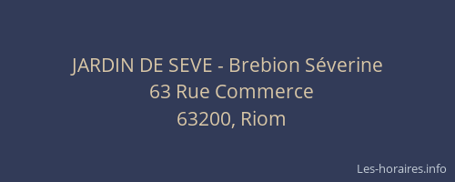 JARDIN DE SEVE - Brebion S&eacute;verine