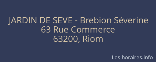 JARDIN DE SEVE - Brebion Séverine