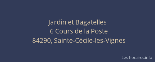Jardin et Bagatelles