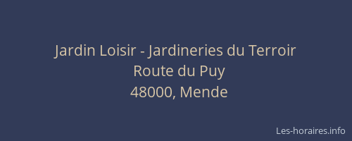 Jardin Loisir - Jardineries du Terroir