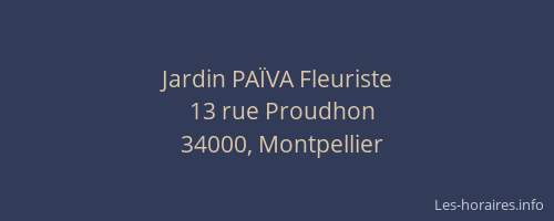 Jardin PAÏVA Fleuriste