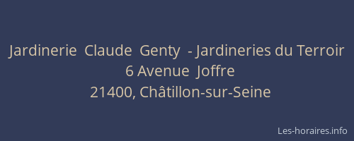 Jardinerie  Claude  Genty  - Jardineries du Terroir