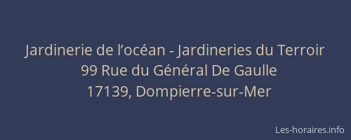 Jardinerie de l’oc&eacute;an - Jardineries du Terroir