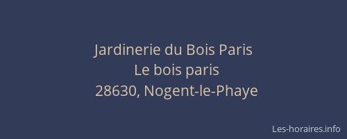 Jardinerie du Bois Paris