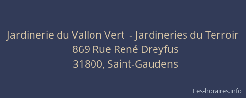 Jardinerie du Vallon Vert  - Jardineries du Terroir