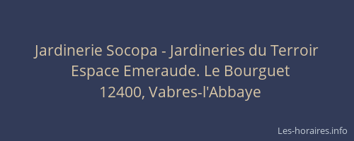 Jardinerie Socopa - Jardineries du Terroir