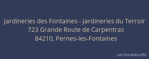 Jardineries des Fontaines - Jardineries du Terroir