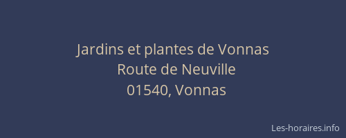 Jardins et plantes de Vonnas
