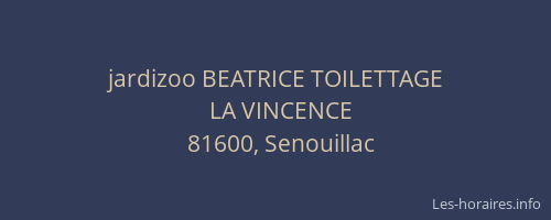 jardizoo BEATRICE TOILETTAGE