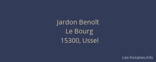 Jardon Beno&icirc;t
