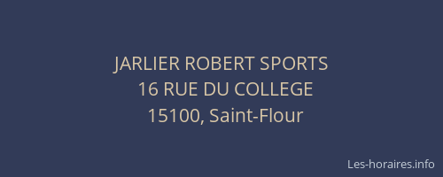 JARLIER ROBERT SPORTS