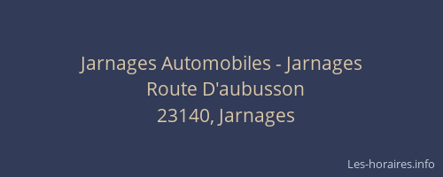 Jarnages Automobiles - Jarnages