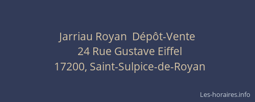 Jarriau Royan  D&eacute;p&ocirc;t-Vente