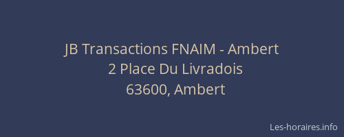 JB Transactions FNAIM - Ambert