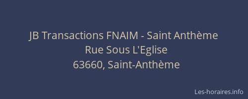 JB Transactions FNAIM - Saint Anthème