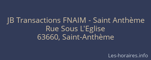 JB Transactions FNAIM - Saint Anthème