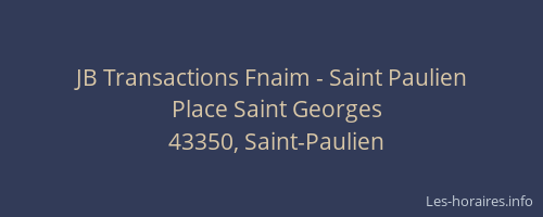 JB Transactions Fnaim - Saint Paulien