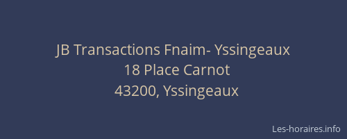 JB Transactions Fnaim- Yssingeaux
