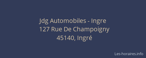 Jdg Automobiles - Ingre