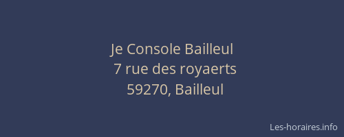 Je Console Bailleul