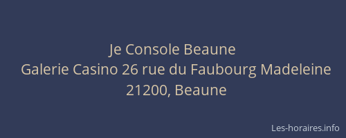 Je Console Beaune