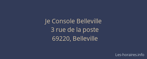 Je Console Belleville