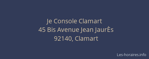 Je Console Clamart