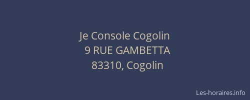 Je Console Cogolin