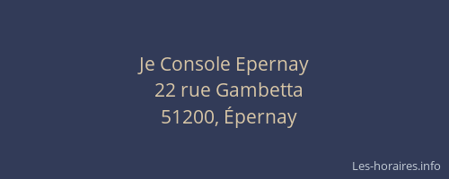 Je Console Epernay