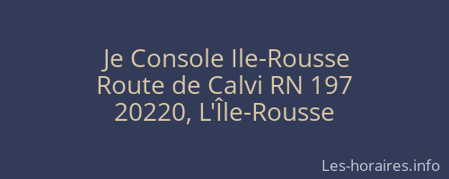 Je Console Ile-Rousse