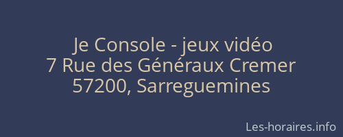 Je Console - jeux vidéo