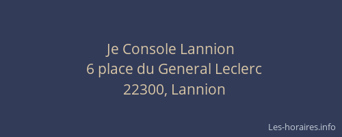 Je Console Lannion