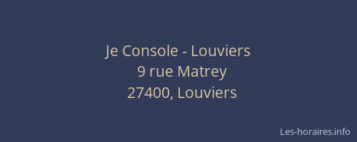Je Console - Louviers