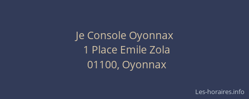 Je Console Oyonnax