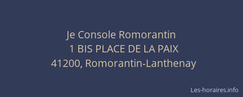 Je Console Romorantin