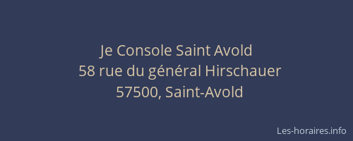 Je Console Saint Avold