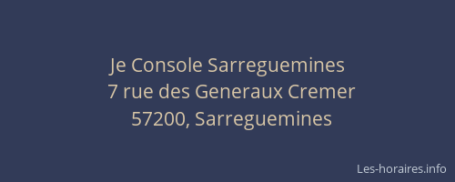 Je Console Sarreguemines