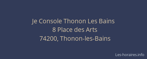 Je Console Thonon Les Bains