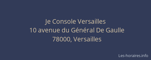 Je Console Versailles