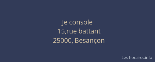 Je console