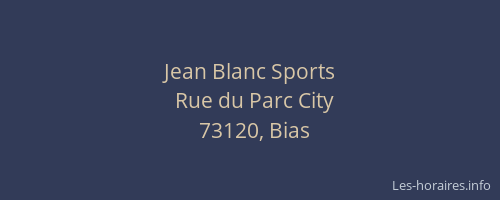 Jean Blanc Sports