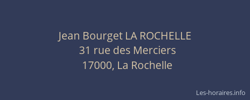 Jean Bourget LA ROCHELLE