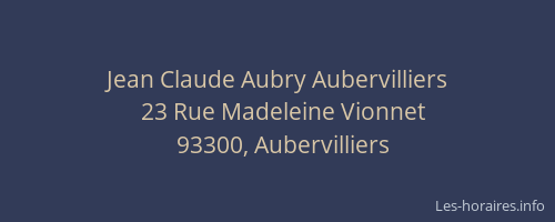 Jean Claude Aubry Aubervilliers