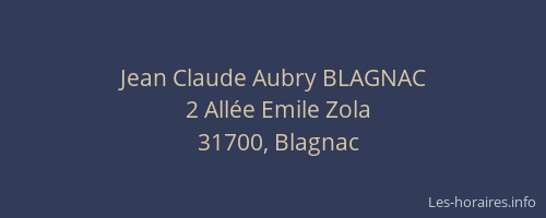 Jean Claude Aubry BLAGNAC