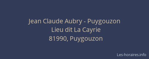 Jean Claude Aubry - Puygouzon