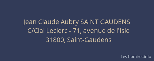 Jean Claude Aubry SAINT GAUDENS
