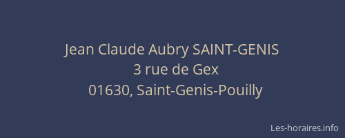 Jean Claude Aubry SAINT-GENIS