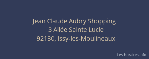 Jean Claude Aubry Shopping